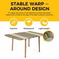 thumbnail image 4 of Colorful Striped Table Cloths for 4 Foot Rectangle Tables, Sage Green Pink White Vertical Lines Patio Waterproof Elastic Fitted Tablecloths, Washable Rectangular Table Cover for Camping, 4 of 8