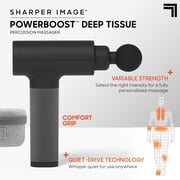Sharper Image® Powerboost® Deep Tissue Percussion Massager 3.0, 5 Attachments, 6 Speed Settings, Black