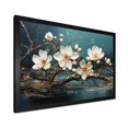 thumbnail image 2 of Designart "Spring Elegance White and Gold Flower Beauty I" Floral Framed Wall Art Decor - Traditional White Flowers Bedroom Framed Canvas Wall Art, 2 of 6