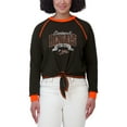 thumbnail image 4 of Women's WEAR by Erin Andrews Black/Orange Cincinnati Bengals Tie-Front Long Sleeve Top, 4 of 4