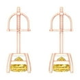 thumbnail image 4 of Clara Pucci 0.5Ct Yellow Princess Cut VVS1 Screw Back Stud 18k Solid hypoallergenic Gold Designer Earrings For April, 4 of 7