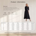 thumbnail image 6 of YUUMIN Women 3/4 Sleeve Mock Neck Church Dresses A-line Party Dresses Wedding Guest Dresses Cocktail White L, 6 of 6