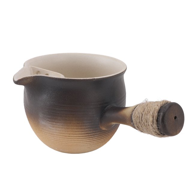 Tetera De Cerámica China, Resistente Al Calor, Aspecto Retro, Portátil, Gran Capacidad, Versátil, Compacta, Con Mango Lateral, Tetera Para Acampar