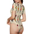 thumbnail image 3 of Gaeub African Women Women'S Short Sleeve One Piece Swimsuit Sexy High-Waisted Bodysuit For Swimming, Beach, Sports - Xx-Large, 3 of 9