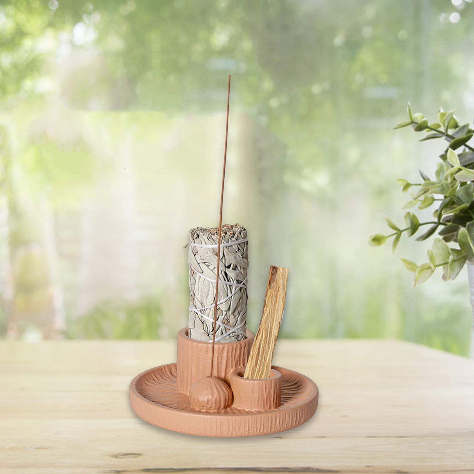 WLPZXP Palo Santo Holder 4 in 1 Incense Burner for Fireplace Dining Room Decor Pink