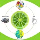 thumbnail image 3 of Creativo portátil mini 7 días semanal forma circular giratorio lindo estilo fruta pastillero caja (limón), 3 of 5