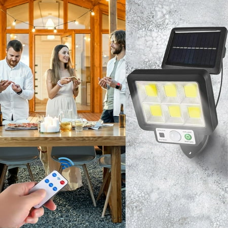 

sdhkgrrt Solar Lights Outdoor Decorative Solar Outdoor Lights Motion Sensor Solar Powered Lights IP65 3 Modes With Remote Control Wall Security Lights For Fence Yard Garden Patio