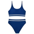 thumbnail image 3 of Usaibhir Girls Swimsuit Two Piece High Waist Athletic Piping Girls Bathing Suit Cute Fashion Classic Bikinis Set Kids Swim Suits 9-15T, 3 of 8