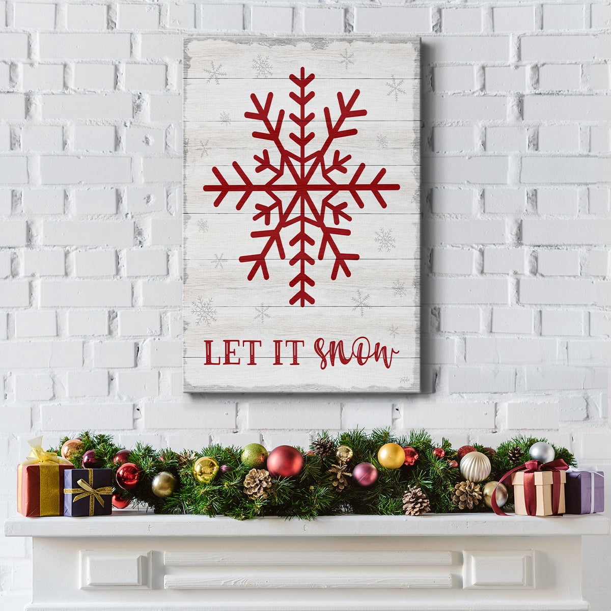 Let It Snow Snowflake- Gallery Wrapped Canvas