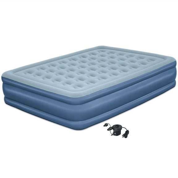 Coleman: SupportRest Plus: 16" Queen Airbed - Handheld A/C Pump, Double-High Inflatable Mattress, Storage Bag, Water-Resistant PVC, Indoor-Outdoor