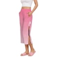 thumbnail image 2 of VV AVEORS Tear Away Capri Sweatpants For Women Breakaway Wide Leg Knee Ankle Replacement Adaptive Pants Pink XL, 2 of 5