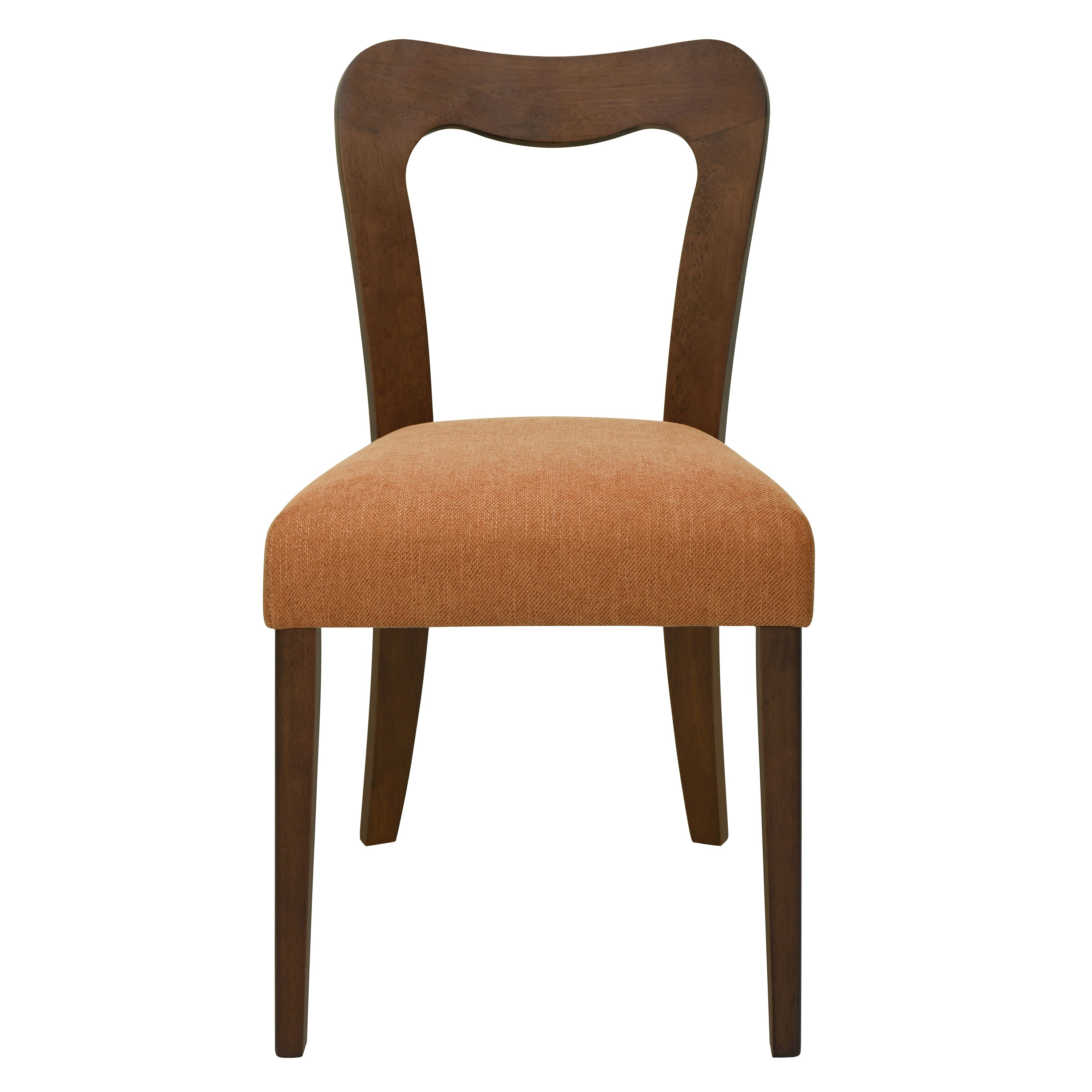 Euroco Mid-Century Dining Chairs Set of 2, Upholstered Kitchen Side Chairs Accent Chairs with Wooden Legs for Living Room,Caramel & Walnut