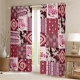 thumbnail image 2 of Manfei Pink Cowgirl Cowboy Black Out Curtains, Western Boho Aztec Curtains Pack of 2 (42x63 Each), Rustic Cow Print Bedroom Curtains, Window Curtains Room Decor, 2 of 6