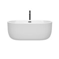 thumbnail image 3 of Juliette 60 Inch Freestanding Bathtub in White with Floor Mounted Faucet, Drain and Overflow Trim in Matte Black, 3 of 7