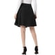 thumbnail image 3 of Falda de mezclilla negra de mujer Inspire Chic, de cintura alta, en línea A, con vuelo, casual, 3 of 6