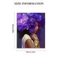 thumbnail image 3 of JEUXUS  African American Wall Art Purple Flower on Black Women Head Vintage Canvas Art Modern Abstract Girl Picture Home Wall Decor for Bedroom Living Room, Framed Ready to Hang  16x20 in, 3 of 5