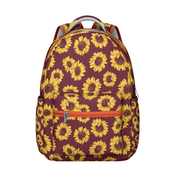 "Floral Print Backpack with Sunflower Design - Wildflower School Bag for Women, Large Capacity College Backpack, Ergonomic Straps for Comfort, Stylish & Functional"