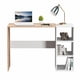 thumbnail image 4 of Escritorio minimalista MORU LINK Roble y Blanco con estantes, 4 of 8