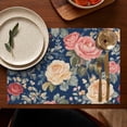 thumbnail image 4 of Pioneer Flower Floral Print Pattern Summer Placemats Table Placemats Set Of 6-Linen Kitchen Washable Placemats Table Mats 12x18 Inch Non-Slip Heat Resistant, 4 of 5