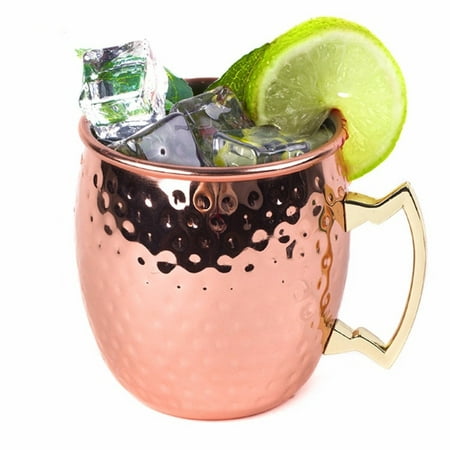 Moscow Mule Mugs - Premium Mugs - 100% Solid Copper - Hammered Finish -