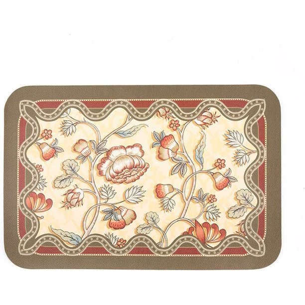 Manteles individuales de piel sintética, juego de 4 manteles individuales para mesa de comedor, manteles individuales de cuero, decoración del hogar, decoración de cocina, manteles individuales imperm JFHHH pequeña