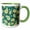 Green/White, variant on 3drose, Image of Paisley Aqua Chartreuse on Teal Toss Pattern, 11oz Mug
