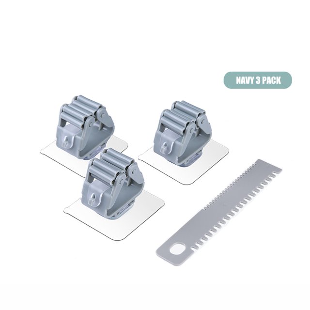 Soporte Para Escoba De Fregona, Soporte Para Fregona Montado En La Pared, Almacenamiento Adhesivo Para El Hogar, Colgador De Escoba, Gancho Para Fregona, Estantes, Organizador De Cocina Y Baño Inevent HA025727-02