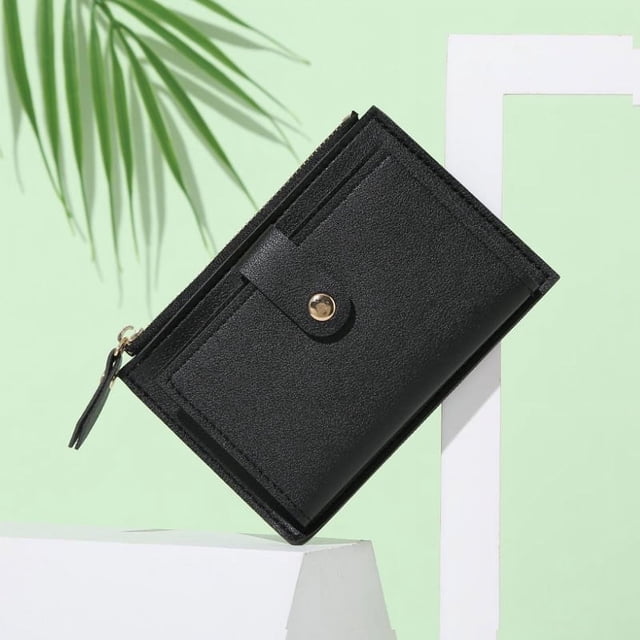 Monedero ultrafino para mujer, estilo coreano, con cremallera, para tarjetas, color caramelo, para estudiantes, para autobús
