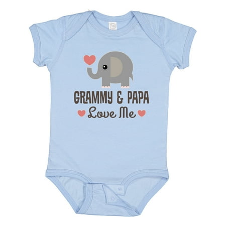 

Inktastic Grammy and Papa Love Me Grandchild Gift Baby Boy or Baby Girl Bodysuit