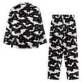 thumbnail image 6 of Garronmavis Halloween Pajamas for Women Long Sleeve Sleepwear Bats Printed Cozy Soft Lounge Sets Button-Down Nightwear Fits for Fall & Winter, 6 of 7