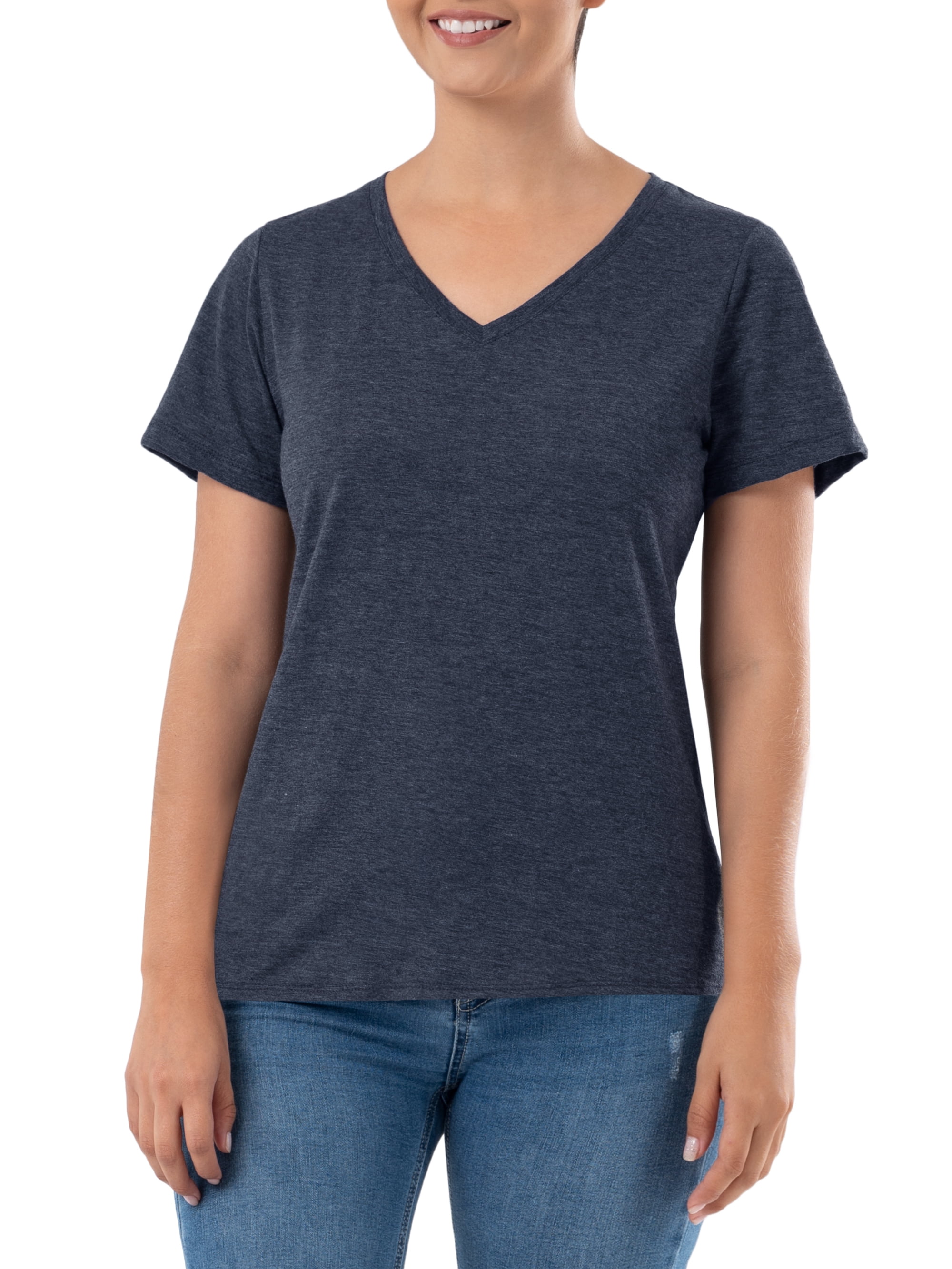 Time and Tru Women's Slub T-Shirts and Tank Top, 3-Pack