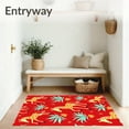 thumbnail image 3 of ODIKA 8'x10' Machine Washable Non-Slip Area Rug, Charming Cartoon Giraffe And Exotic Plants With Cheerful Accents High Traffic Rug, Red, 721531, 3 of 7
