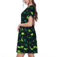 thumbnail image 2 of Balery Dinosaurs Vestidos sueltos de manga corta para mujer, vestidos de verano 2025, vestidos casuales de corte A con vuelo., 2 of 6