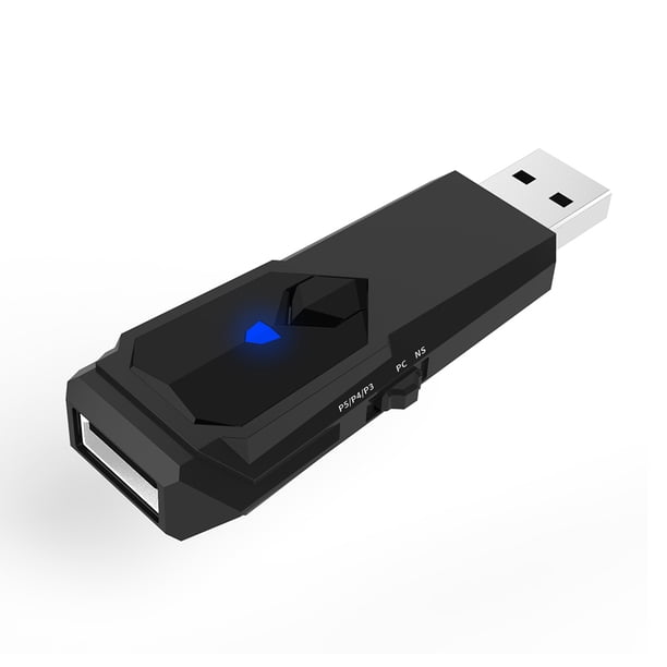 Ygjytge Adaptador Controlador USB Convertidor Controlador Inalámbrico para PS4 PS3 Switch PC