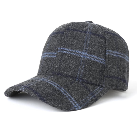 Avrnliq Vintage Tartan Plaid Baseball Cap - Unisex Adjustable Lightweight Six-Panel Hat, Gray, Sun Protection for Outdoor Daily Casual Wear,Size Free Size