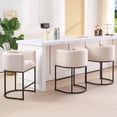 thumbnail image 2 of FANCROU 26" H Counter Height Bar Stools Set of 3, Fabric Barrel Stools with Back and Arms, Linen-Black Leg, 2 of 11