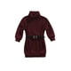 thumbnail image 1 of Niños Niñas Vestido de suéter de punto Manga larga Acanalado Cuello alto Ropa de color sólido Cinturón de cintura Otoño Invierno XBTCLXEBCO Vino Rojo, 4-5 años, 1 of 6