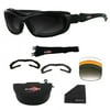 Bobster Road Hog II Convertible Foam Backed Riding Goggle Sunglasses w/ 4 Lenses