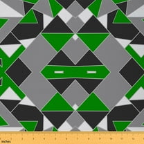 jejeloiu Abstract Geometric Grid Fabric by the Yard 10 Yards,Modern Minimalist Geometric Triangle Room Decor Fabric by the Yard,Green Gray Gblack Sewing Fabric For Teens,Ultra Soft Home Decor