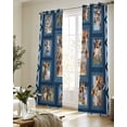 thumbnail image 5 of Cute Giraffe Sheer Curtains 84 Inch Length 2 Panels Set for Living Room/Bedroom, Wildlife Animals Blue Ethnic Geometric Kitchen Curtains Grommet Semi-Sheer Curtains Drapes Window Treatments 42"x84"x2, 5 of 7