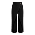 thumbnail image 4 of Levmjia Women High Waisted Wide Leg Capri Pants Solid Color Elegant Casual Dressy Trousers with Functional Pockets Zipper Front Office Work Wear, 4 of 8