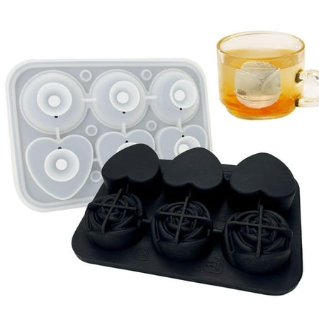 

Lucybak Silicone Rose Ice Mold 6 Cavity Silicone Leak-Free Reusable Heart And Rose Ice Mold Ice Makers Whiskey Ice Mold For Whiskey And Cocktails Creative Gift For Family And Friends classic