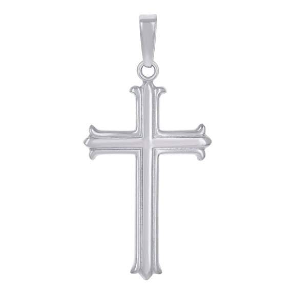 925 Sterling Silver Unisex Cross Religious Charm Pendant Necklace 41.9x20.4mm Wide Pendant for Women
