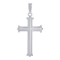 925 Sterling Silver Unisex Cross Religious Charm Pendant Necklace 41.9x20.4mm Wide Pendant for Women