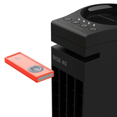 Sharper Image - RISE 40 Oscillating Tower Fan with Remote - Black