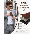 thumbnail image 3 of Mandu RFID Blocking Men's Bifold Leather Wallet Zipper Coin Pocket Anti-Theft Foldable Wallet for Daily Use, 3 of 5
