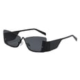 thumbnail image 2 of Gafas de sol rectangulares de moda para mujer Marco ligero Tonos portátiles Gafas de sol de conducción Gafas de protección solar de verano para la Negro Fernando Gafas de sol de moda, 2 of 8