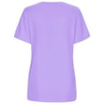 thumbnail image 4 of MIXUE Womens Tops Summer Ribbed Solid Color Round Neck Short Sleeve Casual Tee Shirts Streetwear,Purple,XL, 4 of 4