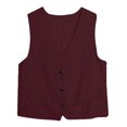 thumbnail image 4 of WNEGSTG Vests for Women 2023 Spring and Autumn Linen Vest Sleeveless Casual Vest Solid Sweetheart Cotton Linen Short Coat, 4 of 4
