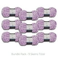 thumbnail image 1 of Mainstays Velvet Yarn Value Bundle, 100% Polyester, 80 yd, Sweet Violet, Pack of 9, 1 of 4